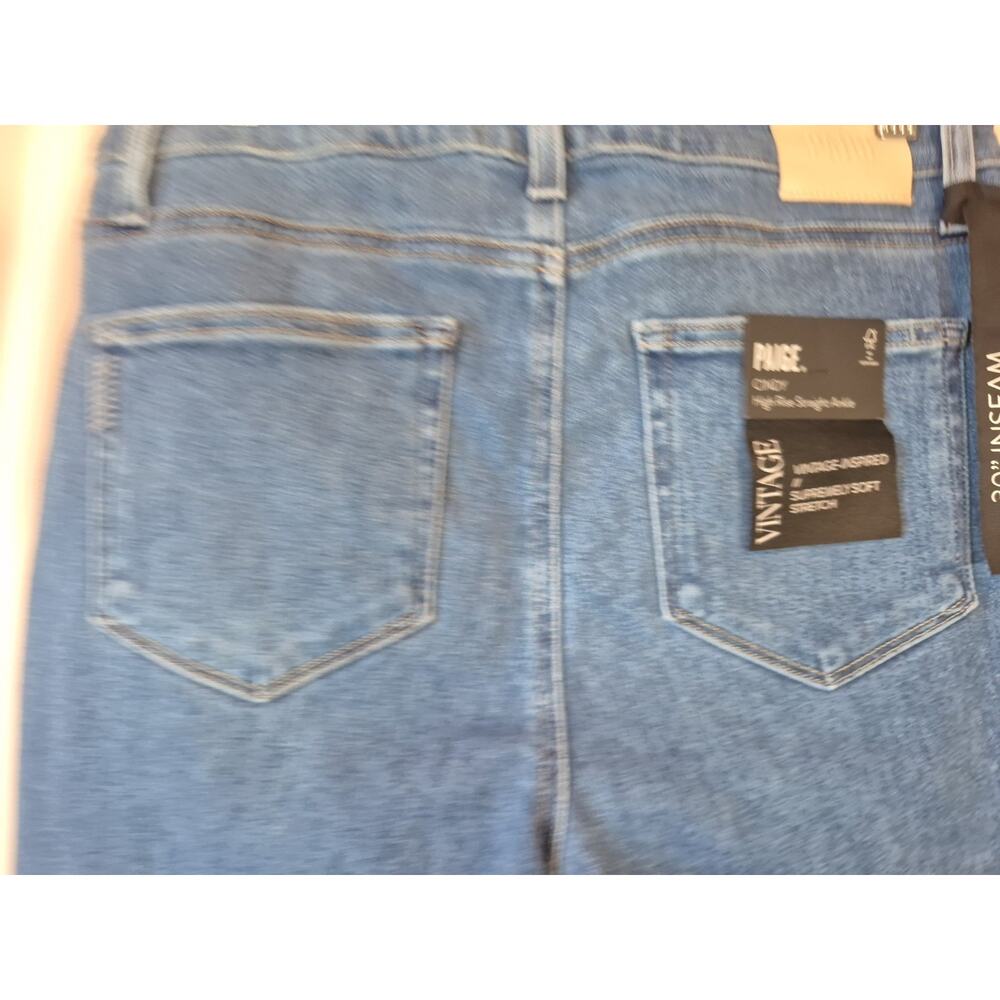 Paige Cindy Princess High Rise Straight Ankle Cotton Blend Jeans NWT 31 - Picture 10 of 11